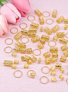 80 piezas Juego mixto de anillos para el cabello tipo dreadlocks, Pasador de pelo trenzado personalizado para fiestas callejeras, accesorios de cabello, joyería de cabello para rastas para niñas y mujeres estilo bohemio
