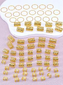 80 piezas Juego mixto de anillos para el cabello tipo dreadlocks, Pasador de pelo trenzado personalizado para fiestas callejeras, accesorios de cabello, joyería de cabello para rastas para niñas y mujeres estilo bohemio