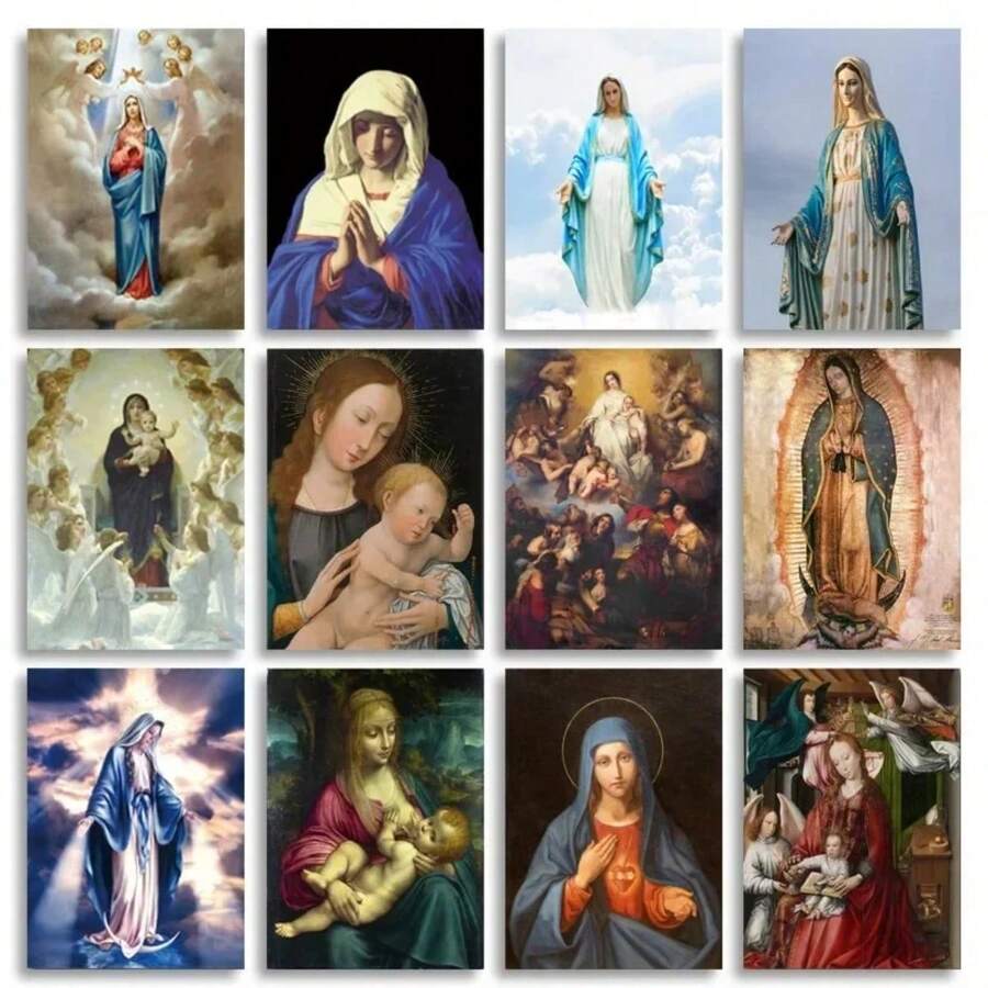 1 tấm áp phích tranh vải canvas hình Đức mẹ Guadalupe của Mexico trang trí phòng khách phòng ngủ nhà hiện đại quà tặng nghệ thuật treo tường khung tùy chọn - Nhiều màu - Xem 1