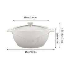 ZhdnBhnos TFCFL Ceramic Soup Tureen With Glass Lid 1.5L 0.4 Gal Porcelain Serving Tureen Soup For Restaurant Home Kitchen - White Porcelain - Ceramic Covered Tureens For Soup (1.5L, 0.4 Gallon)[Best Gift For Family&Friends]