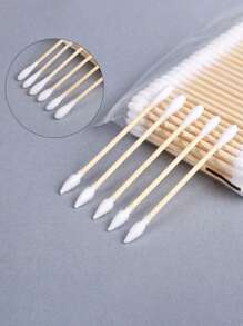 1500/1000/500pcs High Quality Double-Headed Cleaning Swabs, Beauty Salon Buds, Cosmetic Wooden Cleaning Swabs, Beauty And Personal Care Tips, Round Disposable Ear Cleaning Swabs For Home Use, Suitable For Ear And Nose Cle