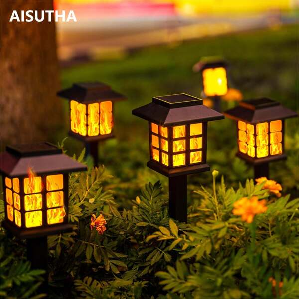 AISUTHA 6-Außen-Solarhofleuchten mit Gitterdesign auf der Traufe, geeignet für Nachtbeleuchtungsdekoration in Gärten, passend für verschiedene Festivals, Parteien im Freien, Gärten, Landschaften, Höfe und Terrassen