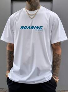 Men's New Summer Sports And Leisure T-Shirt, Featuring A Rapid Roaring Motorcycle Pattern Print, Lightweight And Comfortable T-Shirt, Suitable For Outdoor Racing T-Shirt