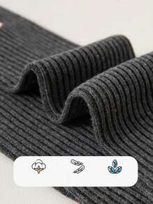 2 Pairs Girls Over The Knee Socks With Embroidery, Long Cotton Tube Socks For Lolita Style, Suitable For Spring, Autumn & Winter