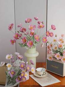 1pc/4pcs Artificial Poppy Flowers, Vibrant Silk Flower Plush Stick Simulation Flowers, Poppy Rose Simulation Flowers, Nordic Style Home Decoration, Suitable For Table Center Decoration, Outdoor Gardens, Wedding Decoration, Holiday Parties, DIY Vase Flower Arrangement Decoration | Artificial Plants, Autumn Harvest Festival, Thanksgiving, Halloween, Christmas Decoration