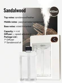 Rechargeable Aromatherapy Diffuser, 6 Modes Essential Oil Diffuser, Air Freshener Diffuser For Home, Car, Bathroom Odor Removal, Humidifier, Commercial Use, Fragrance Options: Coconut, Sandalwood, Ocean, White Tea, Jasmine, Forest