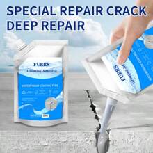500ml Concrete Crack Filler Kit, Waterproof, Anti-Mold, High Temperature Resistant, Frost Resistant, Corrosion Resistant. Suitable For Roof, Floor, Indoor And Outdoor. Easy Operation, Reliable