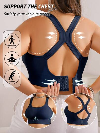 Sujetador deportivo de Tian Yi para mujer de talla grande, sujetador de yoga con moldeado, absorción de impactos, sin aros, sin costuras y transpirable