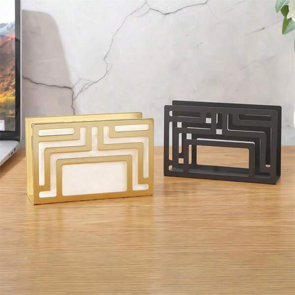 1pc Desktop Tissue Paper Holder, Minimalist Square Shape Tabletop Decor, Independent Tissue Dispenser, Suitable For Kitchen, Dining Room, Party, Holiday, Indoor And Outdoor Table Decoration