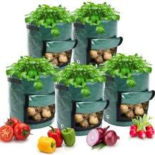 Garden Grow Bags 3/5/7 Gallon Potatoes Grow Bags Gardening Plant Growing Bags PE Fabric Carrot Vegetable Planter Container