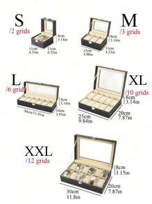 1pc Watch Box, 6 Grids Watch Storage Box, Jewelry Display Case, Watch Holder Gift Box For Men & Women Back To School