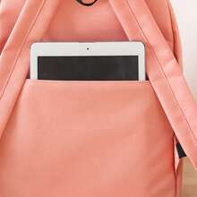 4pcs Back To School Set: Backpack, Stationery Bag, Document Bag, Mini Crossbody Bag, College Style, Solid Color, Large Capacity