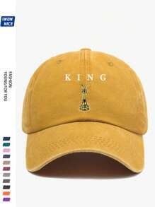 1pc "THE KING Black Chess King Design" Vintage Trucker Cap - Unisex Urban Casual Baseball Hat, Retro Adjustable Breathable Design, Suitable For Men And Women, Comfortable All Seasons, Multiple Colors And Sizes Available (2025 Spring Collection)