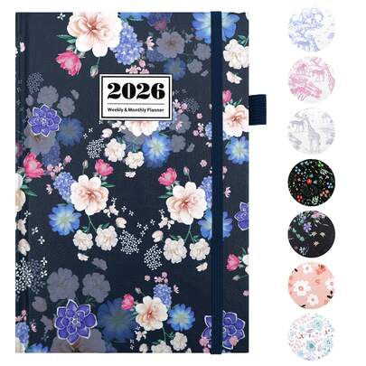 2026 年月度计划本中号（5.8 英寸 X 8.5 英寸）12 个月日历（2026 年 1 月 - 2026 年 12 月）- 简化每周和每月日常组织者笔记本、议程日记本，用于跟踪目标和任务、硬封面、学校用品、返校