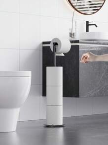 Freestanding Collapsible Paper Holder With Base, Independent Toilet Paper Holder, No Drilling Required, Bathroom & Toilet Backup Paper Storage Rack Bathroom Decor Fall Decor Bathroom Accessories Bathroom Organizer Back To School