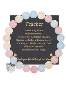 1PC Valentine's Day Gift Teacher, Christmas Gift For Teacher Women, Teacher Appreciation Gifts, Graduation Gifts For Teacher Natural Stone Apple Bracelet Gifts, Beads Bracelets For Teacher's Day, Mom, Mother, Mother's Day, Gift