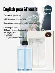 Rechargeable Aromatherapy Diffuser, 6 Modes Essential Oil Diffuser, Air Freshener Diffuser For Home, Car, Bathroom Odor Removal, Humidifier, Commercial Use, Fragrance Options: Coconut, Sandalwood, Ocean, White Tea, Jasmine, Forest