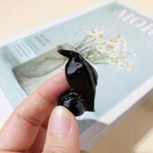 1PC Obsidian Crow Figurine Natural Gemstone Crystal Crafts Healing Energy Stone Halloween Home Decoration Holy Lucky Gift