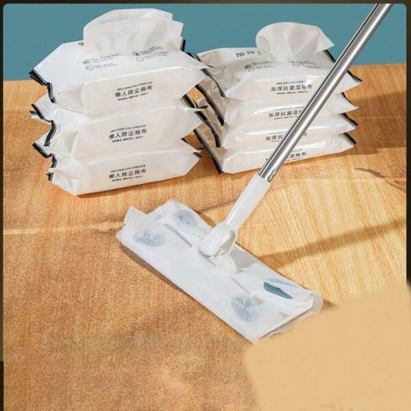 1pc Anti-Static Flat Mop For Home, Hands-Free Disposable Floor Cleaning Slouchy Household Viral Mop