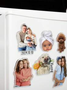 Imán de foto personalizado, imanes de nevera de acrílico con forma irregular - decoraciones cálidas, adorables y especiales para el hogar - imanes de fotos de pareja y nevera, regalo de imán de foto de madre e hija, imán de foto de perro, imán de foto familiar, regalo para amantes, regalo personalizado del Día de la Madre para mamá, imanes de nevera con foto personalizada, imán de nevera con foto de bebé, imán de foto divertida de perro o gato, para mamá - regalo personalizado, regalos de aniversario, regalos especiales, regalos de festivales