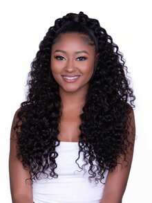 Clip In Hair Extensions Human Hair Kinky Curly 18 Inch 100g 8 Pcs 18 Clips Natural Black Seamless Curly Clip Ins Remy Human Hair Clip Ins For - SNatural - View 2