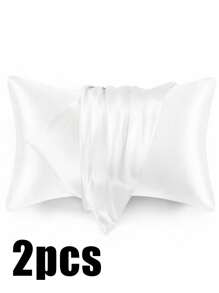 Luxurious Silky Soft Pillowcase - Breathable Skin-Friendly Cool Feel, Solid Color With Envelope Closure - Machine Washable Bedding Washed Silk Pillowcase Single Ice Silk Satin Silk Faux Silk Pillowcase Christmas Gift