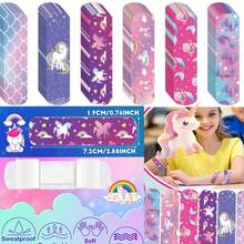 (30 piezas de vendas hemostáticas - Cuidado de heridas de emergencia) Varios estilos de patrones de unicornio, vendas elásticas respirables lindas y flexibles que protegen las heridas de hombres y mujeres para el botiquín de emergencia - Multicolor - Ver 5