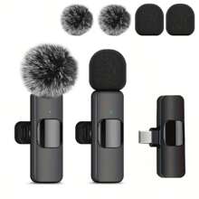 1 Conjunto Mini Microfone Lavalier Profissional, Microfone de Lapela para Smartphones e Tablets, Plug e Reproduzir, Longa Duração da Bateria, para Gravação de Vídeos, Entrevistas, Podcasts, Vlogs, Isolamento de Som, Áudio Crystal Clear