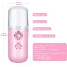 Instrument hydratant, Nano Spray, Beauté du visage, Machine à pulvérisation à froid, Chargement portable pour usage domestique, Petit visage à la vapeur, Alimenté par batterie : batterie intégrée 150mAh