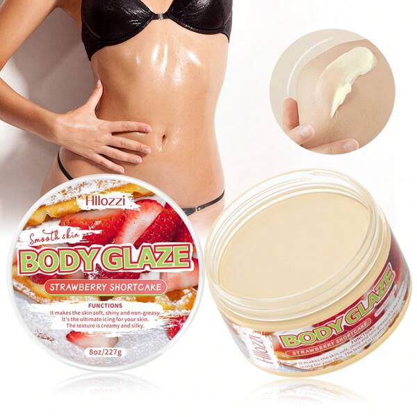 Hllozzi Body Glaze Strawberry Cake Body Glaze, Moisturizing And Nourishing, Refreshing Shower, Softens Skin, Non-Greasy For Summer