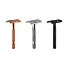 1 pièce Support de rasage pour homme, kit de rasage manuel classique avec support en alliage de zinc pour rasoir, support de rasage à ouverture par torsion, sans lame de rasoir