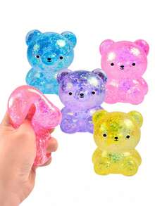 1 pieza Oso de caramelo brillante suave y relajante, juguete sensorial Needoh, juguete apretable de oso de rebote lento, juguetes antiestrés, adecuado para regalos de Navidad, Pascua, cumpleaños, relleno de bolsas de recuerdo de fiesta - Multicolor - Ver 3