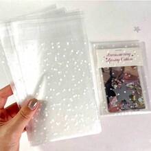 100 个透明圆形波点图案礼品包装袋，平口包装袋，小礼品包装袋 DIY 礼品袋，用于节日、生日、婚礼、派对礼品包装袋。、小礼盒、礼品包装、礼品包装、礼品袋、伴娘礼物、礼品袋、情人节、情人节、情人节、情人节礼品袋、我的第一个情人节、情人节物品、情人节装饰品 - 無色 - 查看 12