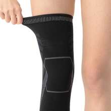 1 Pair- Long Knitted Compression Knee Sleeves, Full Leg Compression Sleeves, Long Knee Braces Support, Knee Braces For Men& Women, Apply Full Leg Pressure During Exercise, Suitable For Daily Life, Work, Fitness Running, Basketball, Volleyball! Gym Accessories Knee Support Sports Knee Pads Gym Knee Pads