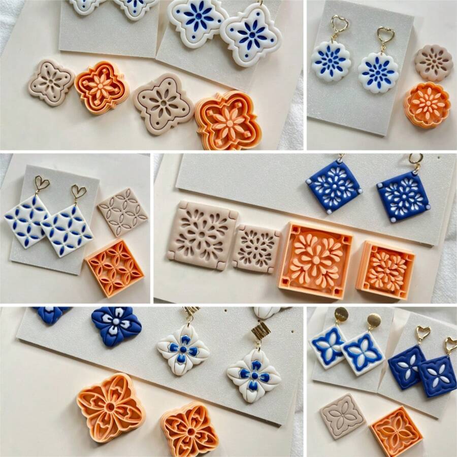 Precision Round, Square Geometric Soft Clay Molds, High Quality Cutters, Handmade Crafts, Hairclips, Jewelry, Pendants, Clay Sculpting Tools, DIY Creative Decorative Earrings, Brooches, Polymer Clay Making Molds
