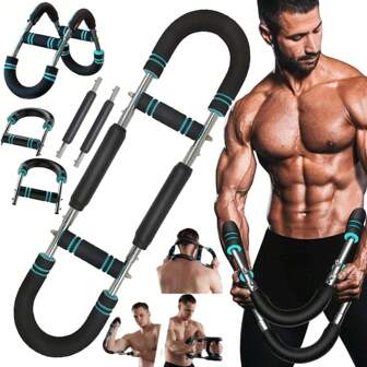 Attrezzatura per allenamento del petto regolabile da 40 a 100 libbre, Power Twister Bar portatile con design scomponibile, accessori per fitness da palestra, esercizi a casa, sport, accessori palestra, accessori CrossFit