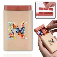 6 Grids Pills Organizer Travel Mini Pill Box For Tablet Moisture-Proof Medicine And Vitamins Container Dispenser Organizer Travel Home Camping Outdoor Hiking Hunting Medicines Fashion 26 Initial Letter Pill Case Pills Container First Aid Kit Medical Bag Travel Accessories Dorm Essentials, Portable Accessories Storage - Pink - View 12