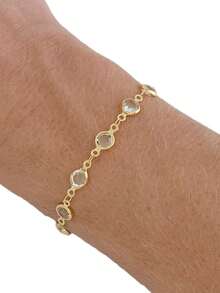 Choker Necklace And Bracelet Kit With Venetian Cord In 925 Silver Durability Of Up To 3 Months - 金色 - 查看 4