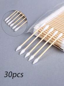 1500/1000/500pcs High Quality Double-Headed Cleaning Swabs, Beauty Salon Buds, Cosmetic Wooden Cleaning Swabs, Beauty And Personal Care Tips, Round Disposable Ear Cleaning Swabs For Home Use, Suitable For Ear And Nose Cle