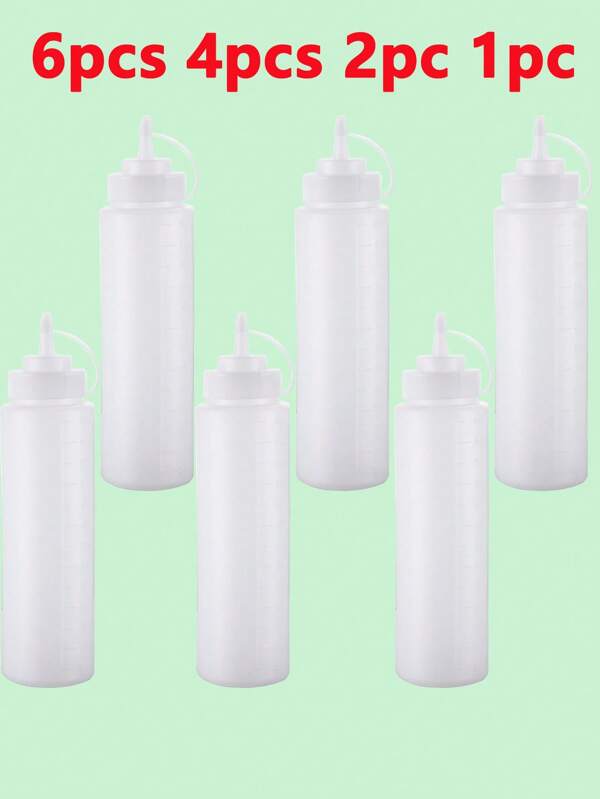 5pcs/3pcs/2pcs/1pc Squeeze Bottle, Home Use Condiment Bottle, Sauce Bottle, Juice Bottle, Squeeze Bottle, Kitchen Oil Bottle, Refill Bottle, Water Bottle