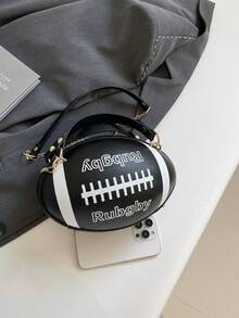 独特足球造型斜挎包，2025新款软妹卡通时尚链条单肩包 - 彩色 - 查看 3