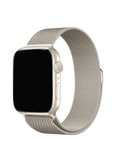 1pc Unisex Stainless Steel Milanese Mesh Magnetic Band, Compatible With 45/49/38/40/41/42/44 MM I Watch Series 1/2/3/4/5/6/7/8/SE