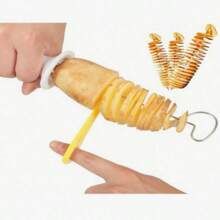1 Stück Spiralkartoffelschneider, multifunktionaler handgehaltener Gemüseschneider, Edelstahl Windmühlen Kartoffelschneider, wellige Kartoffel-Chip-Messer für die Küche