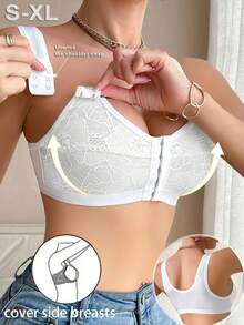 Women Front Closure Wireless Bra, Minimalist Design