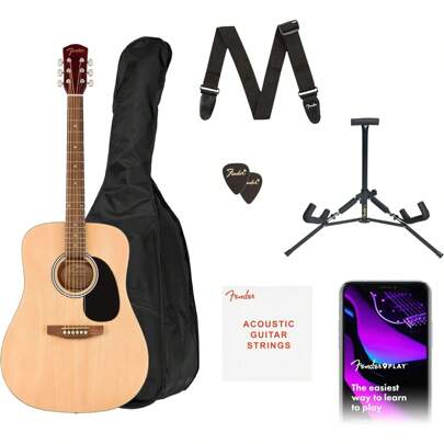 FA-25 Dreadnought Acoustic Guitar Kit, Walnut Fingerboard, Natural