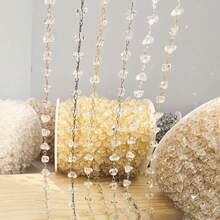 100cm 18k Gold Plated Copper Crystal Zirconia 6mm Triangle Chain For DIY DIY Sweater Chain Earrings Tassel Bracelet Necklace Accessories Jewelry Making Material - Crystal Triangle Chain - View 3