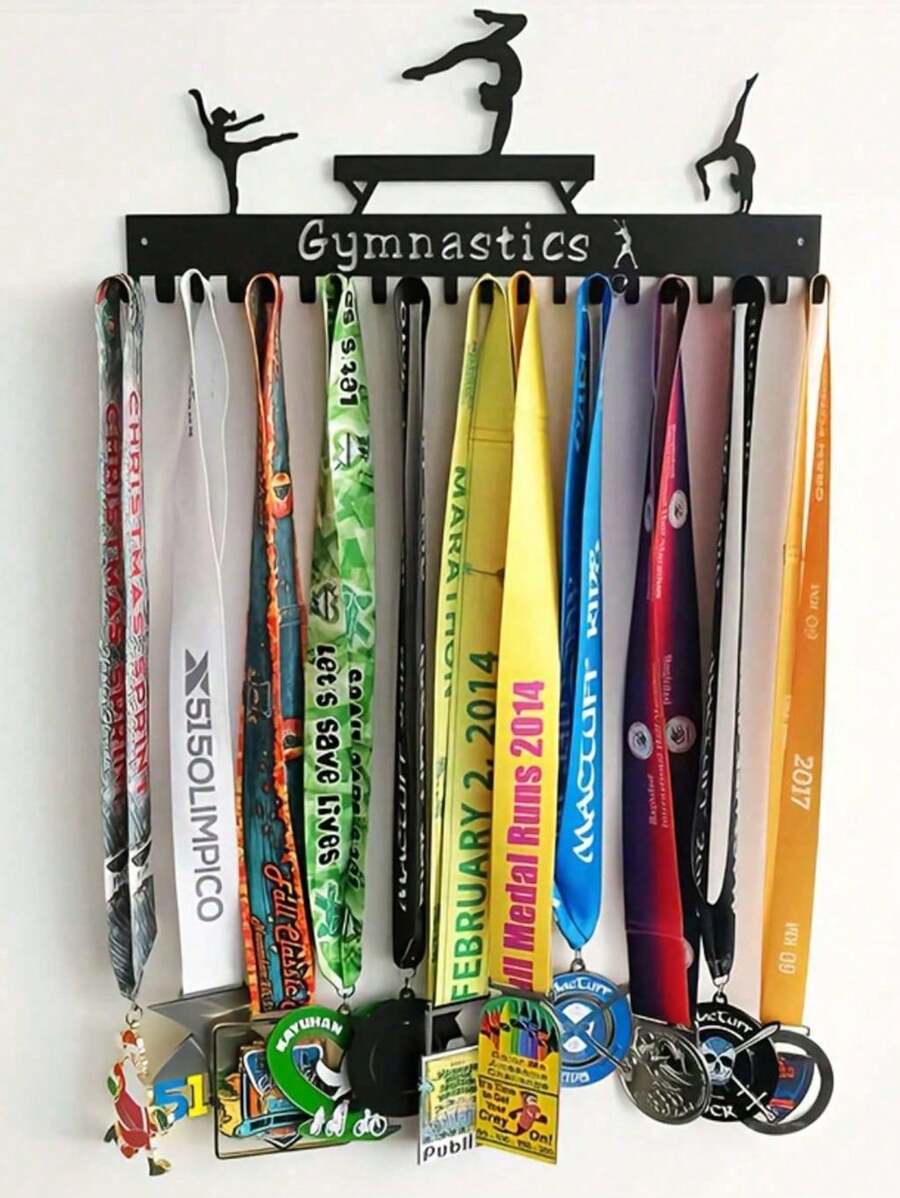 Medal Display Rack, Custom Medal Wall Hanger Suitable For Sports Runners, Sturdy Black Metal, Easy Installation