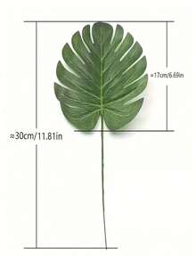 3/5/10 件人造绿海龟叶散尾叶假丝绸植物适用于 DIY 婚礼生日派对家居装饰棕榈叶道具 - 綠色 - 查看 9
