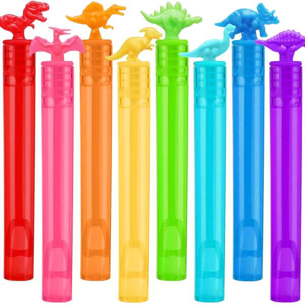 Bubble For Kids Party Favors, 8 Style Mini Bubble Wands With Gift Box, Dinosaur Toys Bulk For Carnival Prizes Goodie Bag Stuffers Supplies, Birthday Bath Time Bubbles Blower Toy For Girl Boy