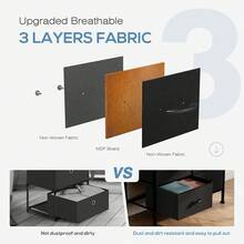 Sweetcrispy Dresser For Bedroom With 8 Drawers Tall Dresser & Chest Of Drawers Fabric Dresser With Wood Top And Sturdy Steel Frame